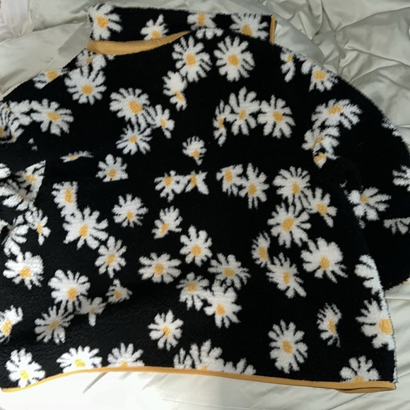 Sundae School fleece jacket daisy print size L w/purse - Picture 5 of 6